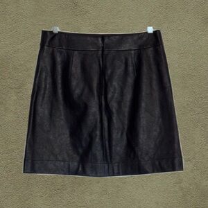 J. Crew A Line Black Leather Skirt